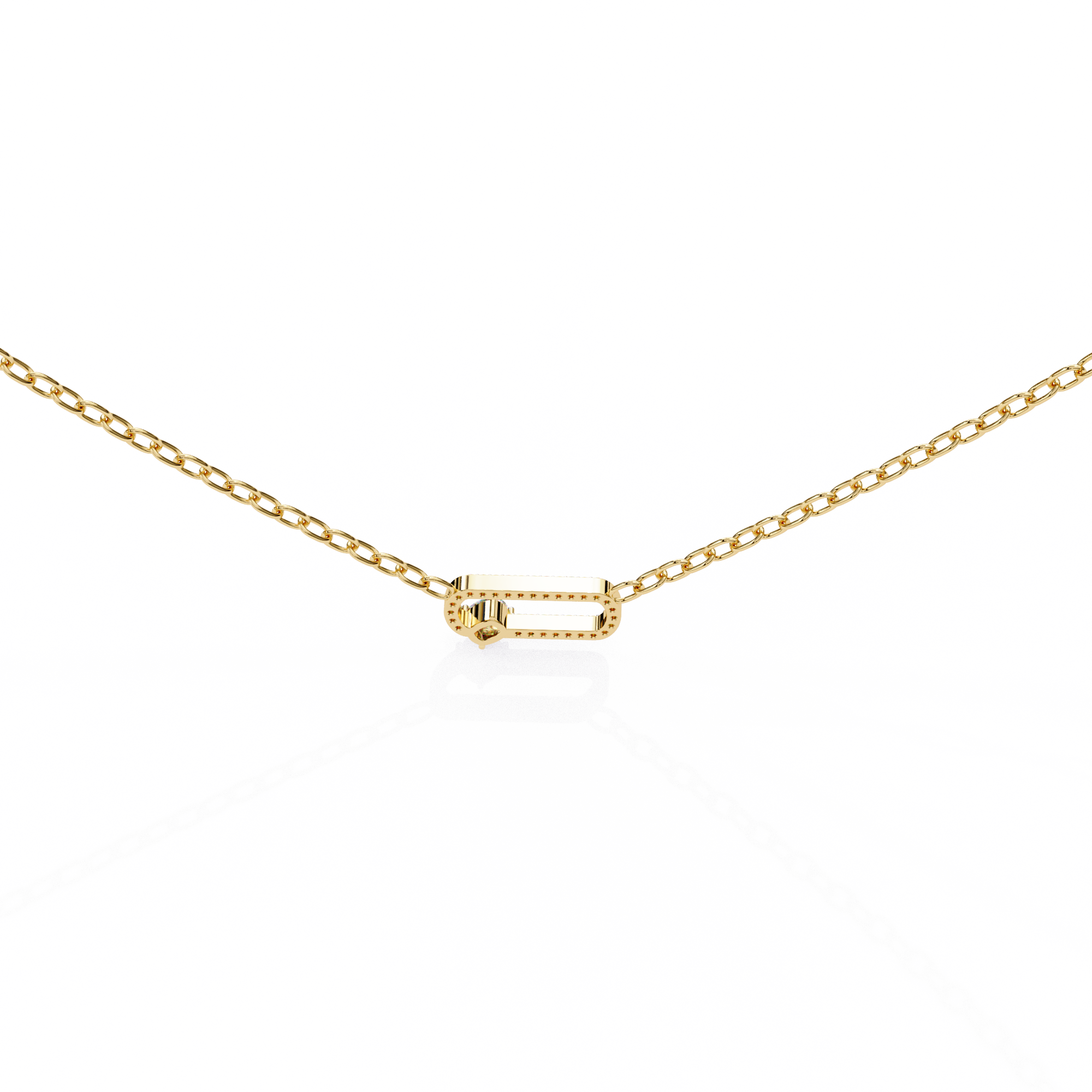 Solitairekart 0.36ct Natural Diamond Geometric Link Pendant-HI Color, VS-SI Clarity
